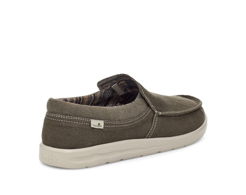 Sanuk Hi Bro Lite Hemp Slip On Earth Men's Sidewalk Surfers Grey | Canada 228LIS